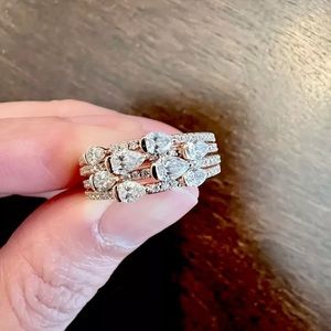 **SOLD**Blue Nile Multi-Row Pear Diamond Band Ring 14k Rose Gold (1 1/10 ct.tw.)